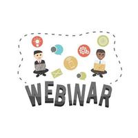 business webinar design character and on white background vector