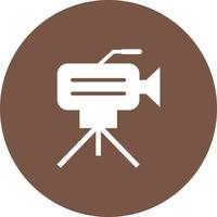 Camera on Stand Circle Background Icon vector