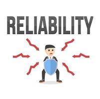 business reliability design latter and character on white background vector