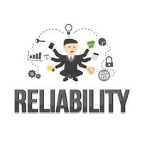 business reliability design latter and character on white background vector