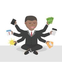 businessman african relaxation balancing work design character on white background vector