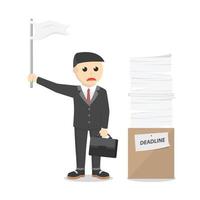 businessman giving up for work design character on white background vector