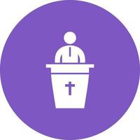 Speaking on Funeral Circle Background Icon vector