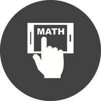 Studying Math on Mobile Circle Background Icon vector