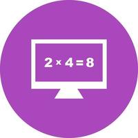 Math in Computer Circle Background Icon vector