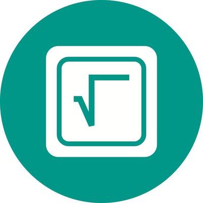 Square Root Symbol Circle Background Icon