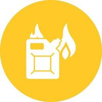 Fuel to Fire Circle Background Icon vector