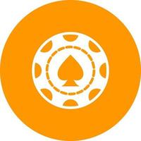 Spade Chip Circle Background Icon vector