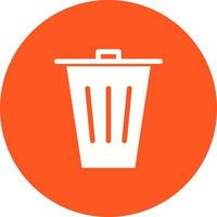 Trash Bin Circle Background Icon vector