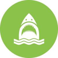 Shark Face Circle Background Icon vector