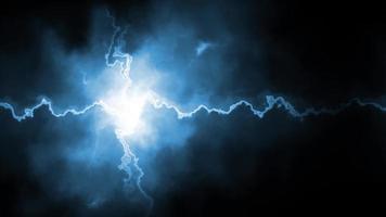 Blue electric lightning sparks moving abstract background video