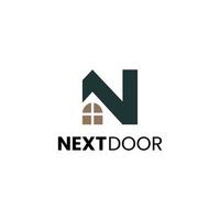 N Letter with Window suitable for logo Real Estate vector file