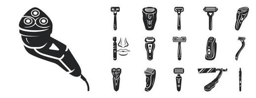 Shaver icon set, simple style vector