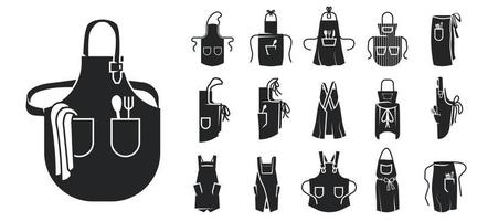 Apron icons set, simple style vector