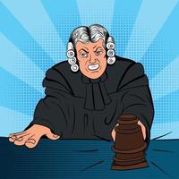 Angry judge comics character vector
