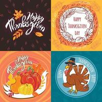 Thanksgiving day banner set, hand drawn style vector