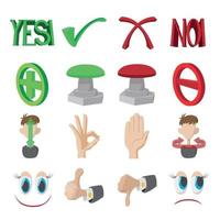 Check mark Yes and No icons set vector