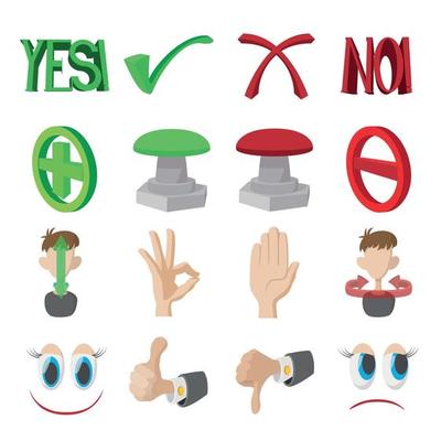 Check mark Yes and No icons set