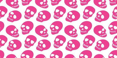 Pink skulls seamless background. vector illustration