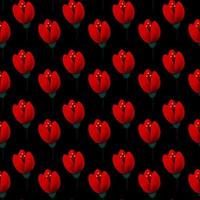 red tulips seamless pattern vector