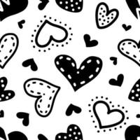 seamless pattern of black hearts vector