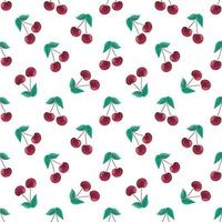 Seamless pattern with cherry on white background vector