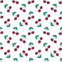 Seamless pattern with cherry on white background vector