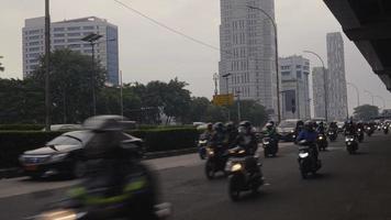 Jakarta traffic in the highway in the morning video