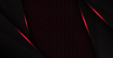 abstract red black space frame layout design tech triangle concept with hexagon texture background. eps10 vector