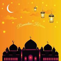 plantilla de banner de ramadán mubarak vector