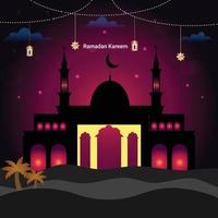 plantilla de banner de ramadán mubarak vector