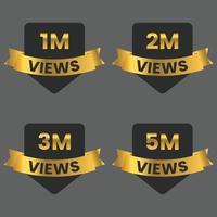 1 million to 5 million plus views celebration thumbnail design vector