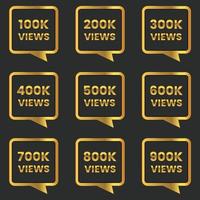 100k to 900k views celebration thumbnail design vector