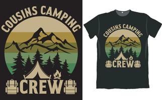 Cousin Camping Crew Camper T Shirt Design vector