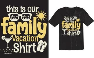 diseño de camiseta de playa de verano de vacaciones familiares vector