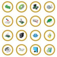 Computer service icon circle vector