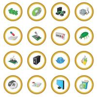 círculo de icono de servicio de computadora vector