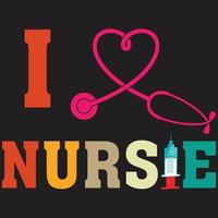 i love nursing t shirt vector