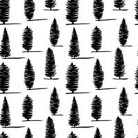 Different pine and fir tree seamless pattern. Vector fir tree and pine seamless pattern