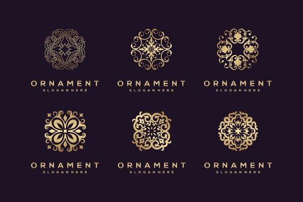 Ornament floral logo and icon design set