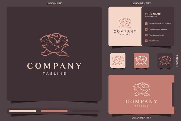 Flower logo design and business card template