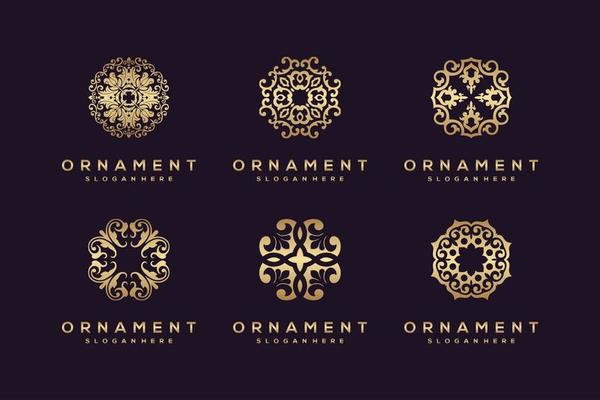 Ornament floral logo and icon design set