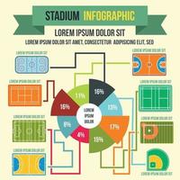 elementos infográficos del estadio, estilo plano vector