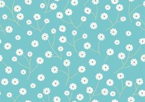 Horizontally And Vertically Repeatable Vector Floral Pattern On A Blue Background.
