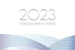 la plantilla de tarjeta de felicitación de año nuevo del año 2023 con patrones antiguos japoneses. vector