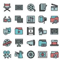 Film production icon, outline style vector