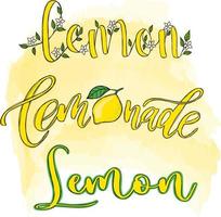 Charming set of lemon lettering vector