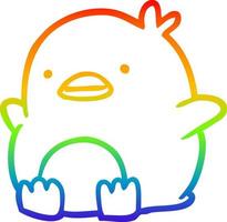 rainbow gradient line drawing cute penguin vector