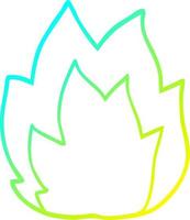 cold gradient line drawing cartoon explosion flame vector