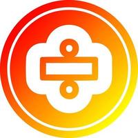 division sign circular in hot gradient spectrum vector